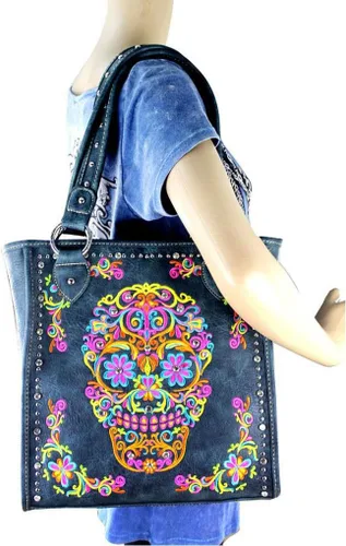 Vista 5 de Montana West Sugar Scull - Bolso extensible oculto con llavero