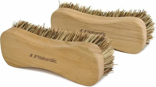 Vista 3 de Juego de cepillos de limpieza totalmente natural de madera Mango de madera Cepillo de cerdas de palmera para limpieza Productos de limpieza