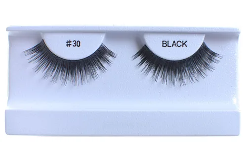 Vista 8 de 10 pares de pestañas postizas 100% cabello humano, negro natural #1