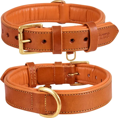 Vista 15 de Collar de cuero para perro Collar de cuero para perros pequeños, collar de perro de 0.75 pulgadas de ancho, negro, genuino, de grano completo