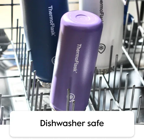 Vista 4 de ThermoFlask - Botella de 24 onzas de acero inoxidable, con aislamiento de doble pared y libre de BPA - A prueba de fugas, reutilizable con tapa