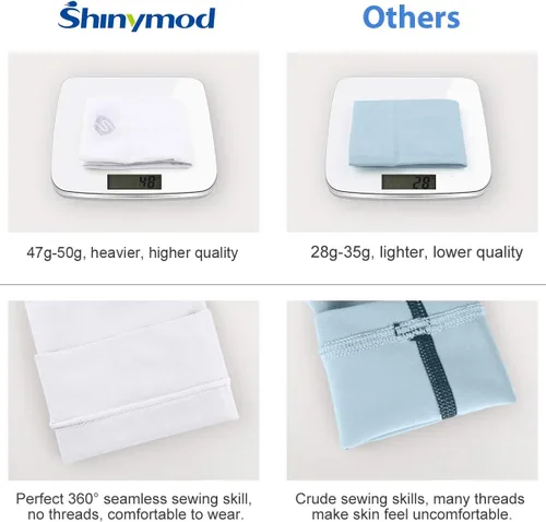 Vista 5 de SHINYMOD Mangas de protección UV para enfriar o calentar brazos para hombres y mujeres
