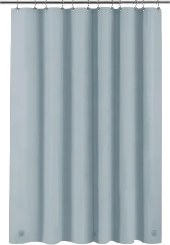 Vista 27 de Barossa Design - Forro de cortina estrecho de PEVA para ducha, con 3 imanes, impermeable, para cabina de baño pequeña, sin PVC, ojales metálicos