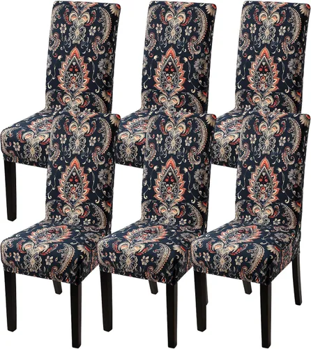 Vista 37 de Fundas para silla de comedor Yisun, fundas elásticas para silla de comedor, funda protectora para silla de comedor, mezcla de poliéster, Beige