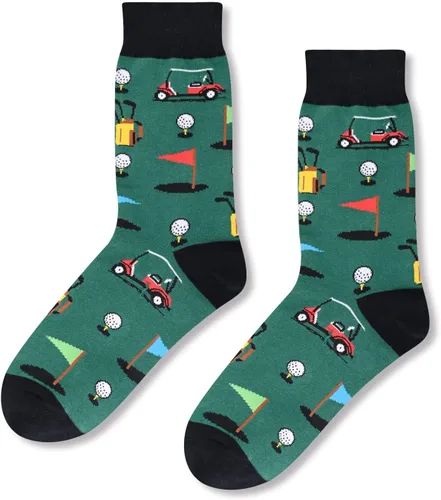 Vista 3 de HAPPYPOP Calcetines novedosos para hombres, regalos de bolos, para acampar, golf, bolos, bandera estadounidense, alienígena, matemáticas, música