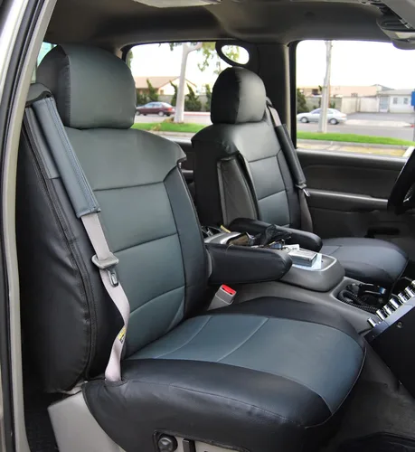 Vista 10 de Funda protectora para asiento delantero y 2 apoyabrazos, de piel sintética, personalizada, original, para Chevy.