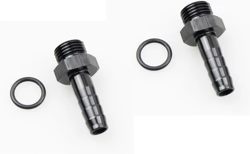 Vista 10 de Aluminio -4 AN ORB macho a 1/4 "(6.35mm) Barb Push On Manguera Adaptador Negro