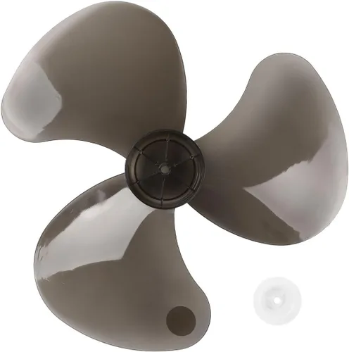 Vista 3 de 16 inch Plastic Fan Blade with Nut Cover for Household Fans Black 16 Inch Plastic Fan Blade 3 Leaves Fan Blade Replacement for Household