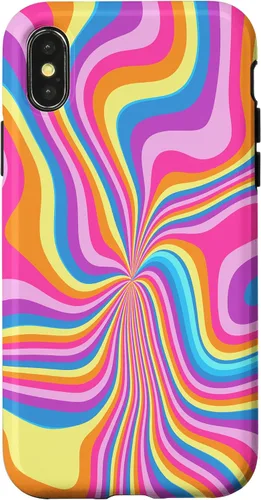 Vista 4 de Funda psicodélica psicodélica para iPhone 15 Groovy Liquid Swirl Retro de los años 70 y 80