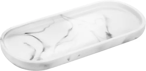 Vista 16 de Luxspire Bandeja de resina para tocador, bandeja de baño, bandeja de almacenamiento para tanque del inodoro, 11 x 4 pulgadas, bandejas para A - Tinta