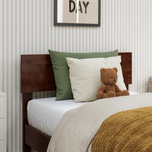 Vista 5 de AFI, Aria - Cama de plataforma moderna de perfil bajo de madera maciza, tamaño individual, nogal Nuez
