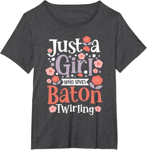 Vista 30 de A Girl Who Loves Baton Twirling - Camiseta de giro Majorette Twirler, Negro