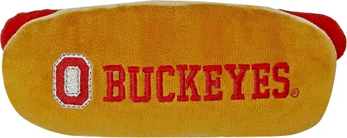 Vista 13 de NCAA Alabama Crimson Tide HOT Dog - Juguete de peluche para perros y gatos, juguete de peluche para perros y gatos con chirriador interior y hermoso