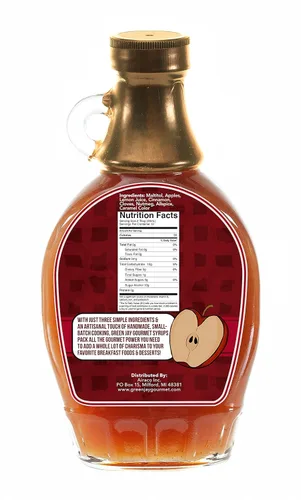 Vista 2 de Green Jay Gourmet Jarabe de mantequilla de manzana sin azúcar añadido, jarabe de desayuno bajo en azúcar con manzanas frescas, jugo de limón