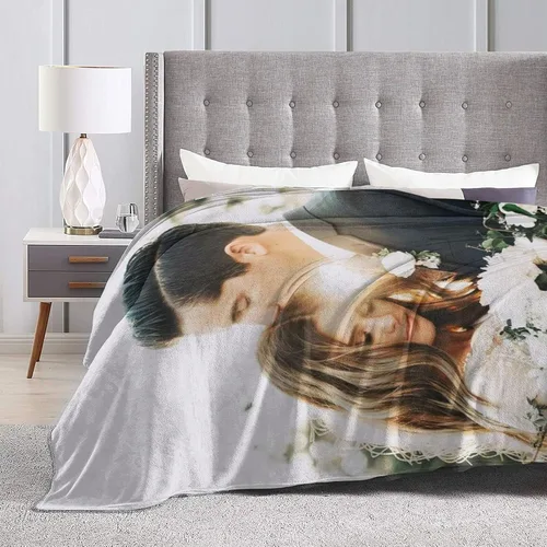 Vista 4 de QETXVI Manta personalizada con fotos, texto, manta personalizada de franela para regalos de cumpleaños de adultos y niños, Navidad, Halloween