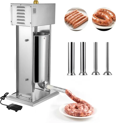 Vista 13 de VEVOR Relleno eléctrico de salchichas, relleno vertical de carne de 22 10l