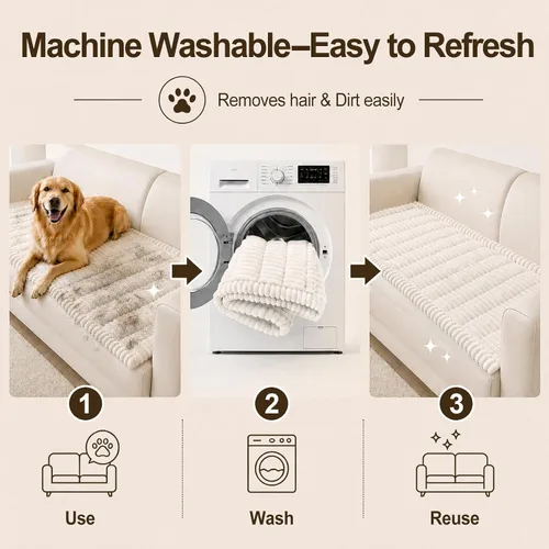 Vista 35 de decorUhome Funda de sofá para perros, funda antideslizante y mullida para sofá, para asiento, respaldo y reposabrazos, protector de sofá suave