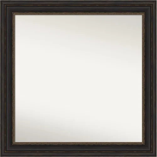 Vista 588 de Amanti Art Espejo de pared personalizado no biselado (25 x 25 pulgadas), marco de bronce acentuado, varios tamaños personalizados, espejo de baño