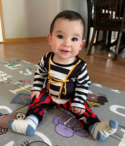 Vista 2 de Ropa de Halloween para bebés recién nacidos, body de manga larga con sombrero