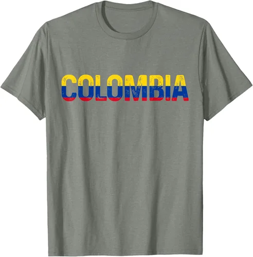 Vista 8 de Camiseta Vintage Pride de la bandera colombiana de Colombia, Negro