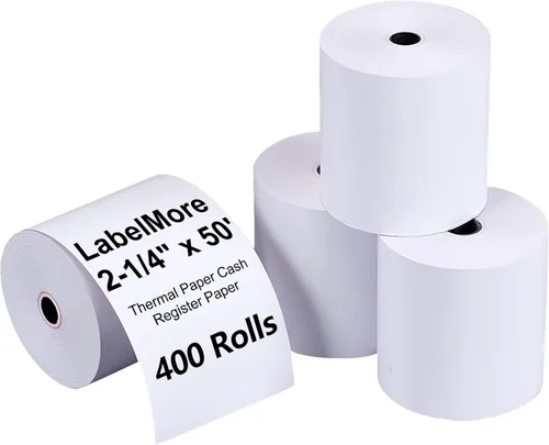 Vista 17 de LabelMore - Rollos de papel térmico de 2 1/4 pulgadas x 50 pies, rollos de papel térmico para tarjetas de crédito, rollo de caja registradora, papel