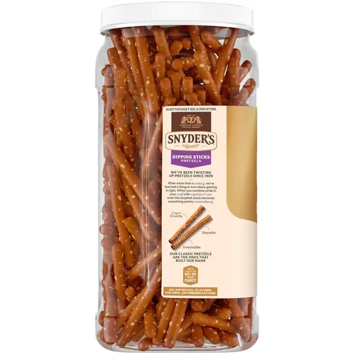 Vista 5 de Snyder's of Hanover, Palitos de inmersión de pretzel, recipiente de 24 onzas