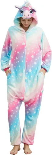 Vista 3 de NewCute Pijama unisex de una pieza de unicornio para adultos, disfraz de Halloween