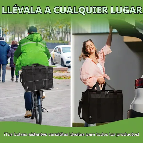 Vista 6 de TRUE NORTH Bolsa Térmica para Entrega de Alimentos con Divisor (23"x15"x14") - Bolsa Calentadora de Alimentos Uber Eats - Bolsas de Pizza
