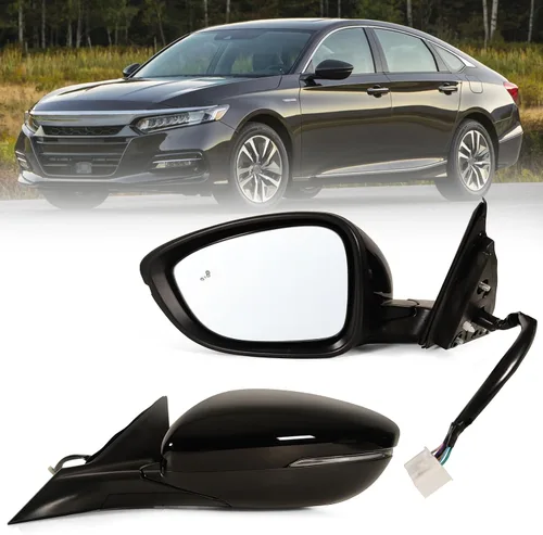 Vista 11 de Espejo de puerta lateral izquierdo para Honda Accord LX, Sport 2018-2022 丨 Eléctrico 丨 Sin calefacción, sin señal de giro, compatible con pintura