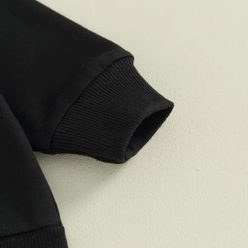 Vista 5 de fhutpw Sudadera de manga larga con estampado de letras para bebés, niños y niñas, ropa de otoño Tías Bestie- Negro