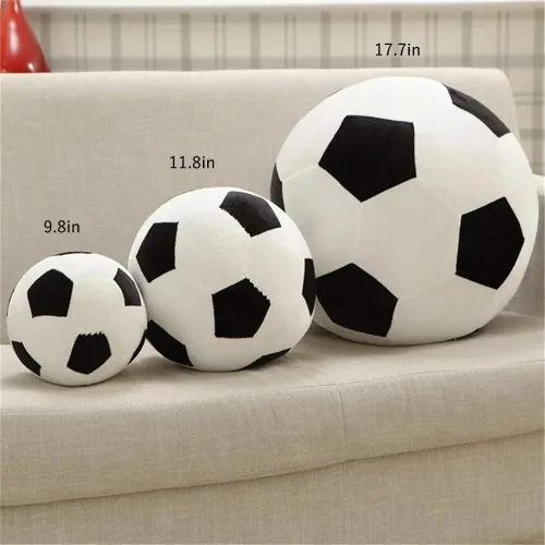Vista 9 de AOQI Peluche esponjoso de pelota de fútbol, almohada de felpa suave y duradera, regalo de fútbol para niños, chicos y bebés