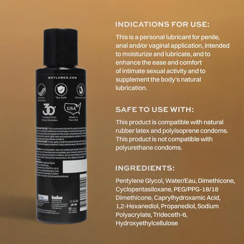 Vista 2 de Wet Hybrid Lube, mezcla de agua y silicona premium, deslizamiento suave y sedoso, 3 onzas líquidas