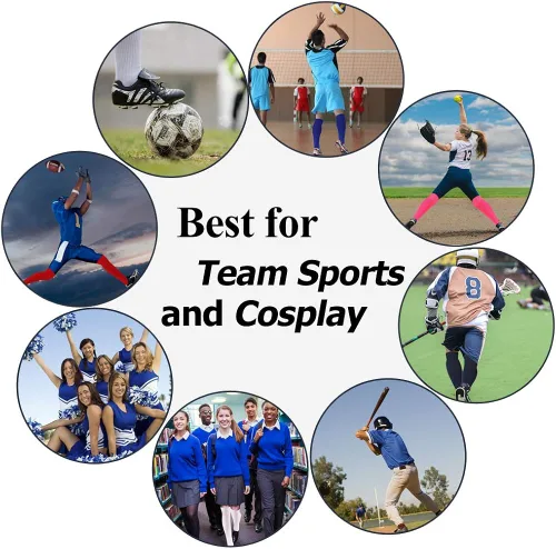 Vista 8 de FOOTPLUS Baseball Softball Socks, Unisex Over Knee High Solid Sports Rugby Soccer Socks