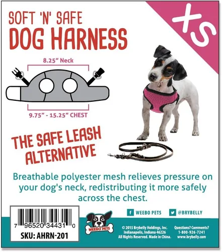 Vista 7 de Weebo Pets Soft'n'Safe - Arnés ajustable para perro (rosa, XS)