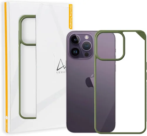 Vista 10 de Armor Funda Signature para iPhone 14 Pro (transparente con cinta gris)