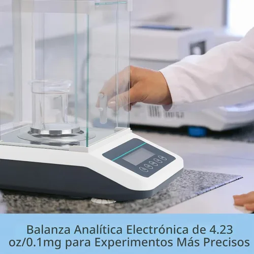 Vista 6 de Báscula de laboratorio de precisión de 0.00 oz, balanza analítica, balanza electrónica de laboratorio con pesos digitales e interfaz RS232