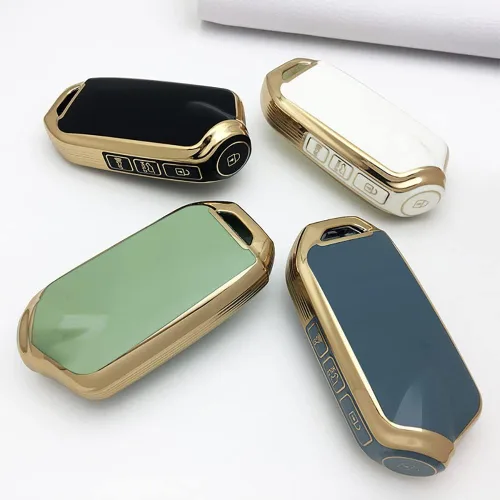 Vista 2 de ontto Compatible con Kia Stinger 2019 2020 - Funda duradera para llave de automóvil K900 2021 2022, protector de llave brillante beige
