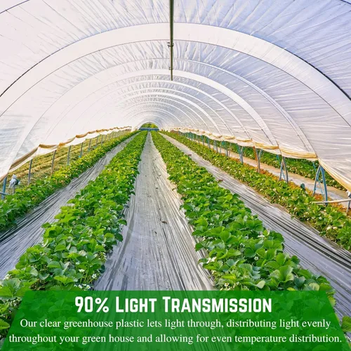 Vista 5 de Farm Plastic Supply - Lámina de plástico transparente para invernaderos - 6 mil - Película de polietileno resistente a los rayos UV de 1 año