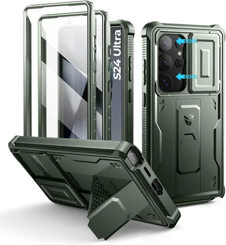 Vista 23 de Dexnor Funda para Samsung Galaxy S24 con Cubierta Deslizante Integrada para Cámara y Protector de Pantalla y Soporte, Funda Resistente a los Golpes