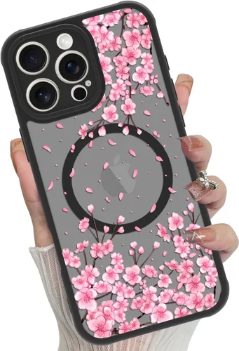 Vista 42 de Funda magnética para iPhone 17 Pro [compatible con MagSafe], bonita funda de moda con estampado de leopardo negro, translúcida, mate, parte trasera