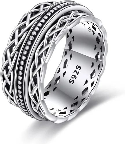 Vista 25 de YAFEINI Anillo giratorio de plata de ley para mujer, nudo celta, girasol, margarita, corazón, árbol de la vida, joyería de regalo para mujeres