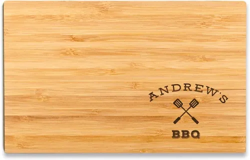 Vista 9 de Pequeña tabla de cortar Andaz Press de madera de bambú, grabada con láser