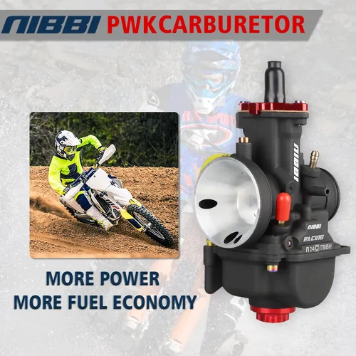 Vista 3 de NIBBI Carburador PWK24mm, apto para motor de motocicleta de 125cc—150cc con jets de carburador para DirtBike MiniBike Pit Bike GY6 ATV