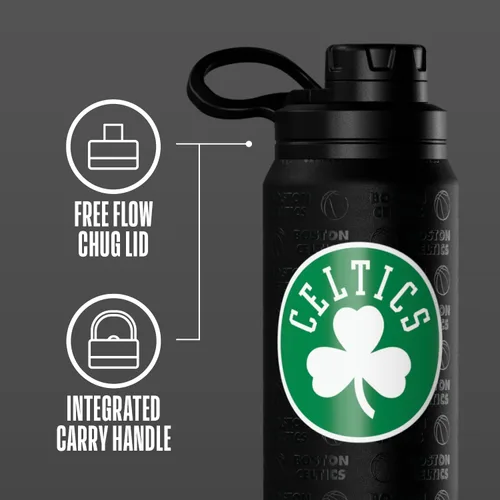 Vista 3 de Hydrapeak x NBA Botella de agua activa con licencia oficial Boston Celtics de 26 onzas con tapa chug y asa, reutilizable, acero inoxidable, doble