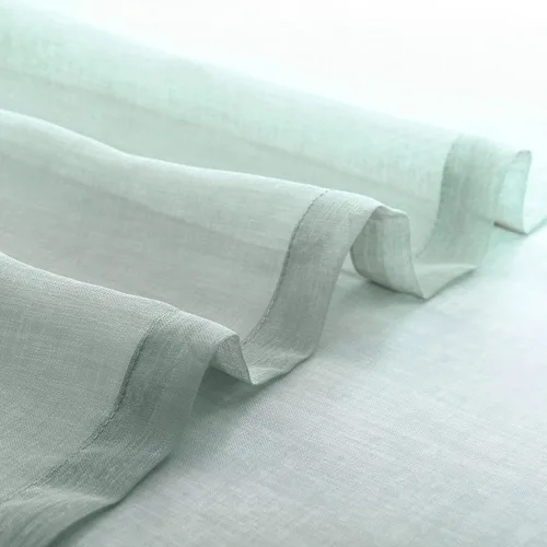 Vista 6 de MISS SELECTEX Cortinas semitransparentes con aspecto de lino y borlas de pompones - Cortinas de gasa semitransparentes con bolsillo para varilla