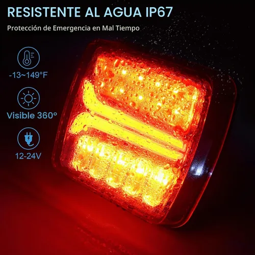 Vista 6 de NeaLia CD033 Magnetic Wireless Trailer Lights, LED Tow Light Kit Ámbar