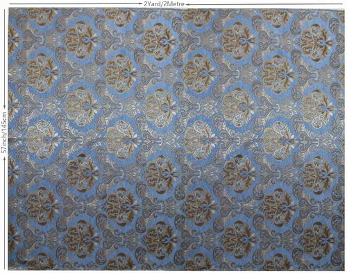 Vista 4 de TinaKim Tela de Tapicería Floral, Jacquard Damasco de Chenilla, para Recubrir Sillas de Muebles y Sofás (Azul, 2 Yardas)