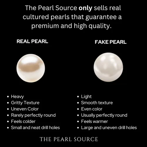 Vista 6 de The Pearl Source Freshwater Cultured Pearl Ring for Women with Button Pearl and Cubic Zirconia on Sterling Silver
