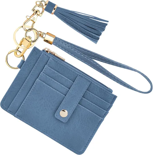 Vista 27 de KNGITRYI Billeteras pequeñas de pulsera para mujer RFID para tarjetas de crédito, cartera con llavero, cartera para tarjetas de crédito