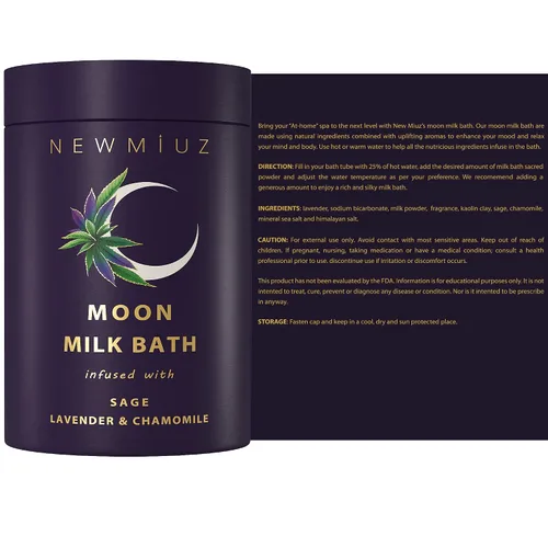 Vista 8 de Remojo de baño de leche lunar de salvia limpiadora - Lavanda Manzanilla - Hidrata y suaviza la piel Alivio espiritual del estrés Regalos
